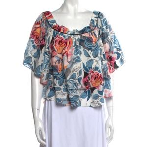 Elizabeth and James silk floral print top, size L